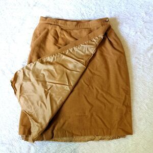 Vintage LL Bean Wool Camel hair Wrap Skirt size 20